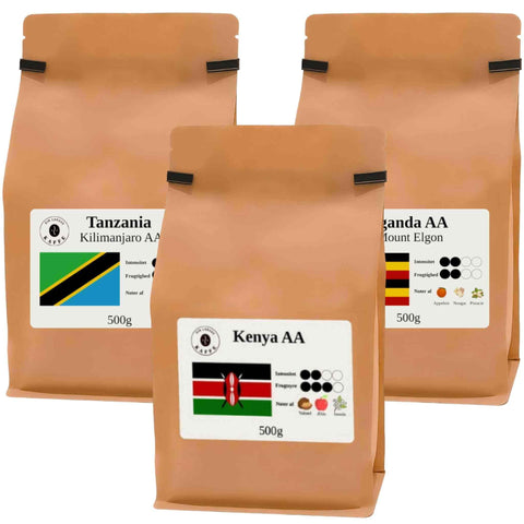 Smagspakke Afrika – Filter, 3 x 500 gram
