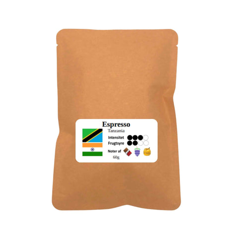 Espresso Tanzania blend hele bønner 60g