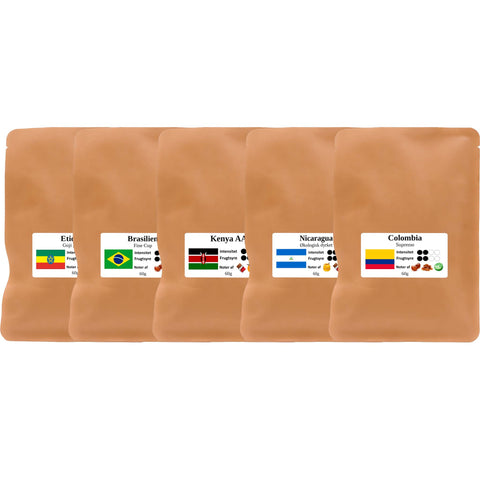 Mellemristet Smagspakke – Formalet Stempel, 5 x 60 gram